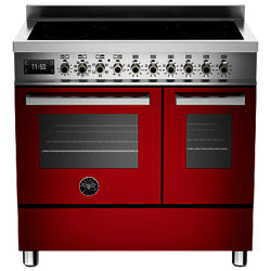 Bertazzoni Professional Series 90cm Electric Induction Twin Range Cooker Red